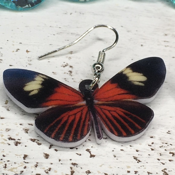Heliconius Acrylic Butterfly Earrings - Picture 4 of 6